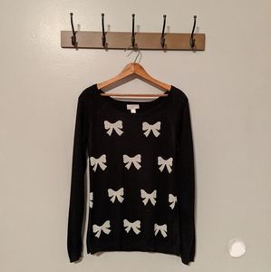 Ann Taylor LOFT Black & White Bow Sweater